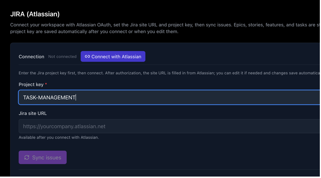 Enter Project Key